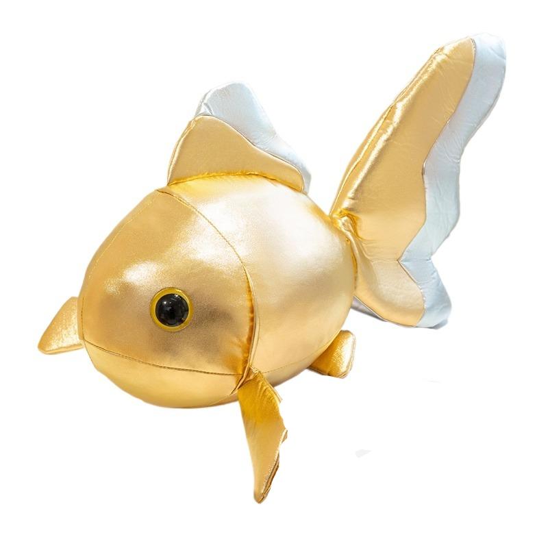Lucky Koi Goldfish Shaped Plush Toy Soft PU Leather Cartoon Fish Doll Home Decor  Kids Birthday Gift Animal Cushion Throw Pillow