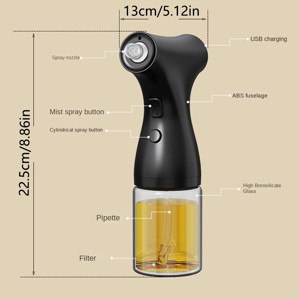 Double Modes Electric Oil Spray Bottle Leak-proof Cooking Oil Dispenser Glass Oil Spritzer  BBQ