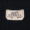 HERMES Driver's knit wool cotton tops L blackUsed