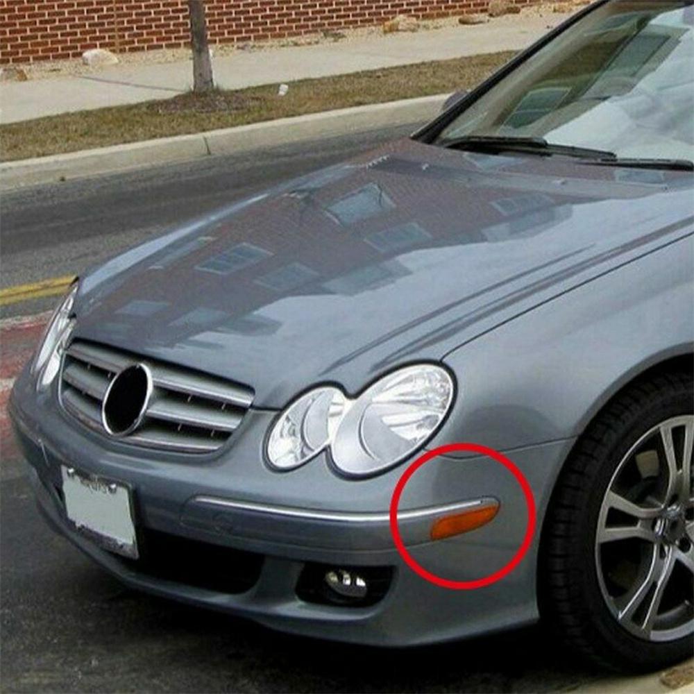 2x Amber Front Bumper Side Marker Light Turn Signal For 03-09 Mercedes-Benz CLK