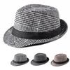 Женская модная повседневная трендовая шляпа федора из шерсти в клетку