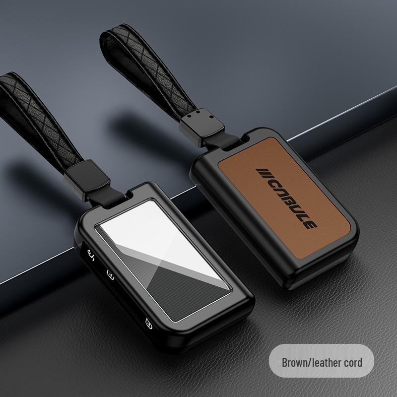 Compatible with Lynk & Co 03: Alloy Key Case, Metal or Leather Key Shell with Buckle and Rope.