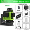 CLUBIONA 4D 16 Lines Super Powerful Green Beam Laser Level Remote Control Pulse Mode Receiver With 5000mAh Li-ion Battery Laser