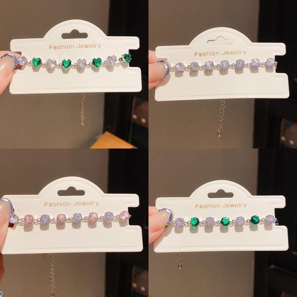 Elegant Heartshaped Zircon Silver Bracelet For Women With Luxury Style And Versatile Gift Use