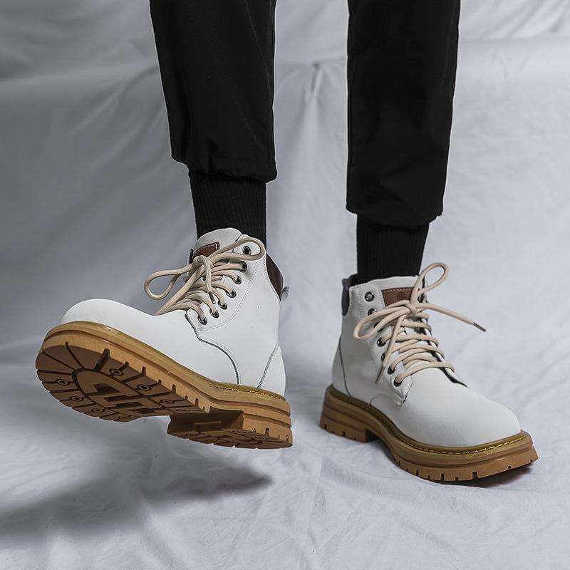 Fashion Autumn and Winter Men Boots Thick Bottom Wear Resistant Lace Business Outdoor Training Brand Chelsea Boots Size 38-44 Men Boots