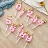 Cute Bowknot Birthday Number Candle Princess Prince 0-9 Number Candles Cake Decor Digital Candle Topper Cupcake Party Candles
