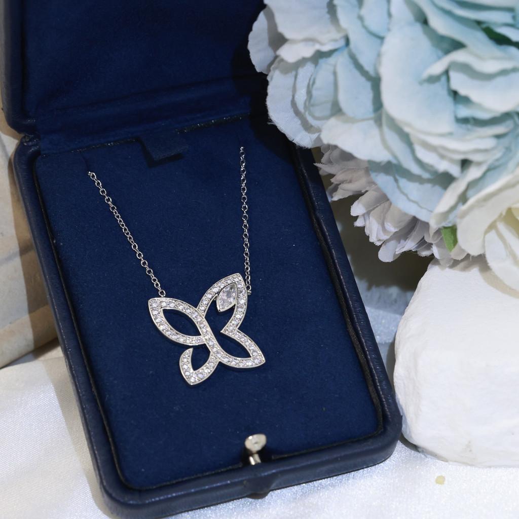 Ожерелье-бабочка из материала под золото с серьгами-летающими тарелками, гальваническое покрытие 18-каратным золотом с логотипом, высококачественная и изысканная версия