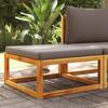 VidaXL Garden Footrest with Cushions Solid Acacia Wood, Footrest, Outdoor Footrest, Pallet Footrest, 4008159