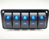 5 Gang On/Off Rocker Switch Panel Dual LED Light Car  Marine Boat Waterproof 12V/24V
