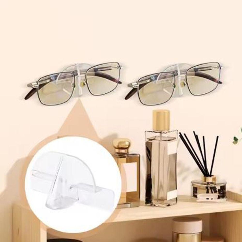 10Pcs Clear Glasses Storage Rack Wall Mounted Glasses Display Rack Living Room