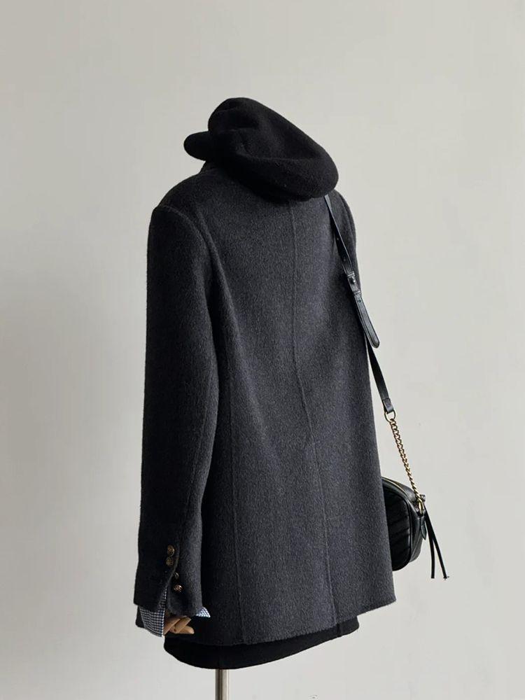 Маленькое шерстяное пальто в корейском стиле для осени и зимы