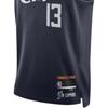 Nike Пол Джордж Нет. 13 Clippers 2023-24 City Edition Джерси Мужские топы Черный Серый DX8505-419