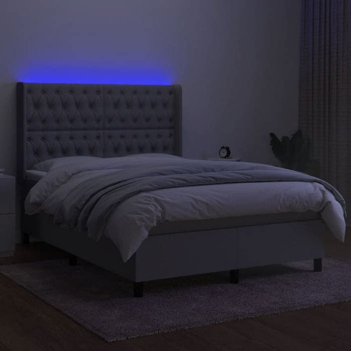 Maison Exclusive - Lit à ressort LED avec tête de lit tissu