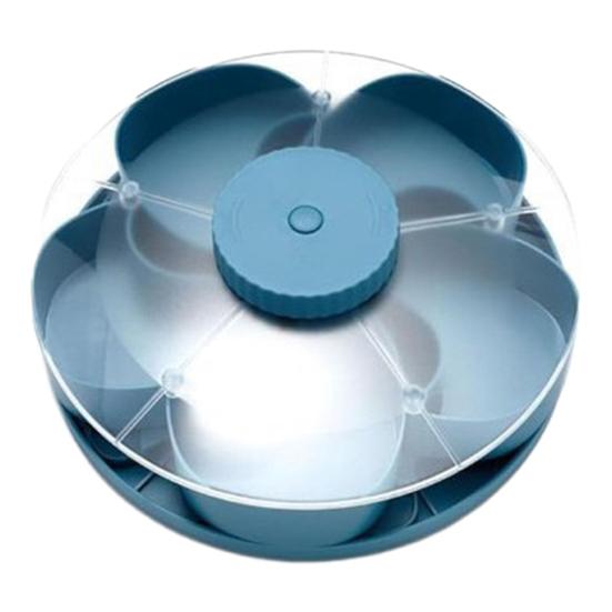 Вращающийся сервировочный поднос с отделениями для закусок, соусов, вечеринок, закусок, вращающийся контейнер для закусок с крышкой, форма цветка, многосекционный органайзер Susan для