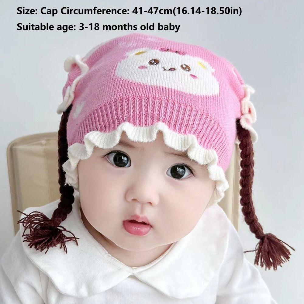 Cute Cartoon Beanies Cap Thickened Ear Protection Cap Fashion Knitted Hat Newborn