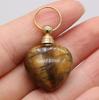 1Pc Small Natural Stone Perfume Bottle Pendants,Tiger Eye Stone Pendant Charms for Jewelry Making DIY Necklace Accessories Craft Gifts