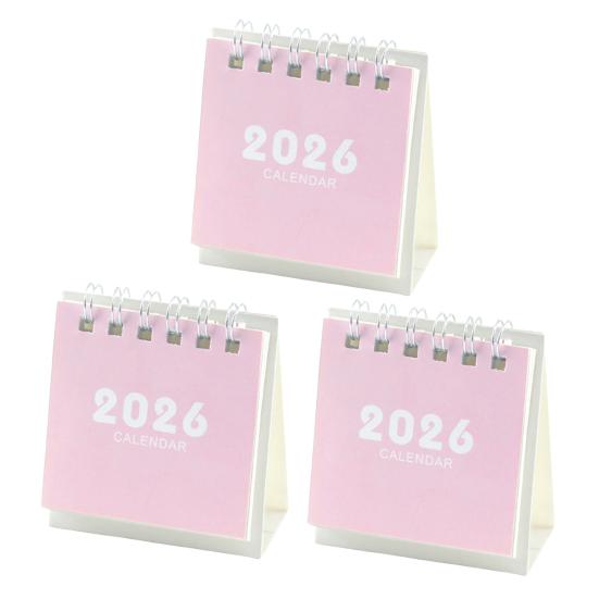 2026 Mini Desktop Calendar Cute Cartoon Desk Planner with Spiral Binding Small Planning Notebook