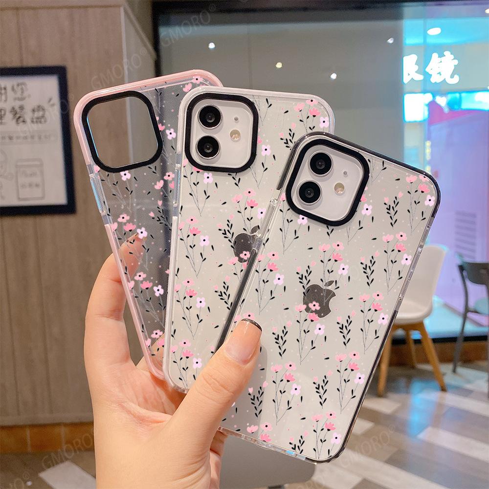 Маленький свежий цветочный чехол для мобильного телефона iPhone15 горячая распродажа прозрачный чехол для мобильного телефона Apple 17promax мягкий чехол
