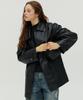 NEW LOOKY Leather Mac Coat_Black
