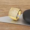 Nidin Classic New Design Irregular Rectangle Shape Geometric Zircon Tennis Open Rings For Women Girls Boys Aesthetic Jewelry