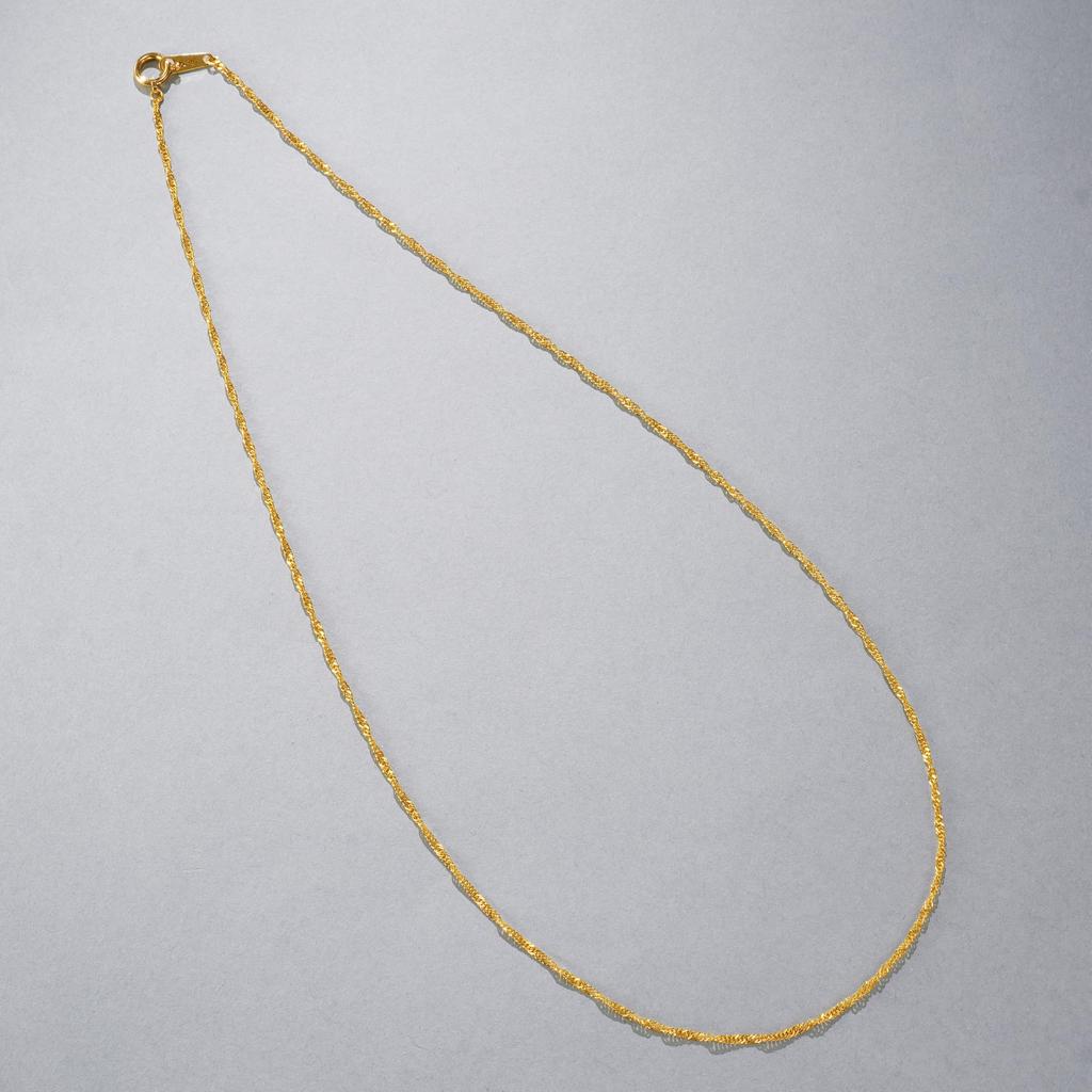 Ожерелье из чистого золота K24 с винтом, ширина 40 см, золотая цепочка с сертификационным знаком Mint [SPERANZA] 1,28 мм, женская