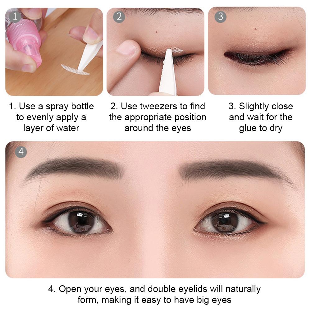 240 шт. Двусторонний скотч для век кружевной, натуральный, прозрачный, бежевый, самоклеящийся, для естественного макияжа глаз, с инструментом