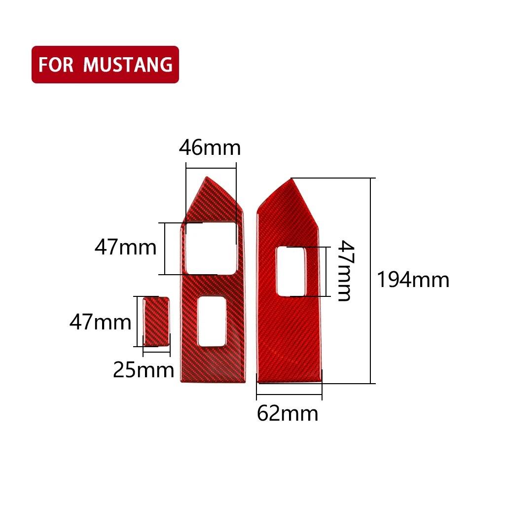 2 шт., переключатель подъема окна автомобиля, панель, декоративная крышка, наклейки для Ford Mustang 2009-2013, автомобильные аксессуары для интерьера, углеродное волокно