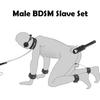 Мужской Наручники Бондаж Секс-Игрушка Набор Мужской Дилдо Ограничивающие Приспособления Шестерни Кляп для Рта Анус Шлепки Ножные Кандалы 18+ Пара СМ Раб Игра Поводок Набор
