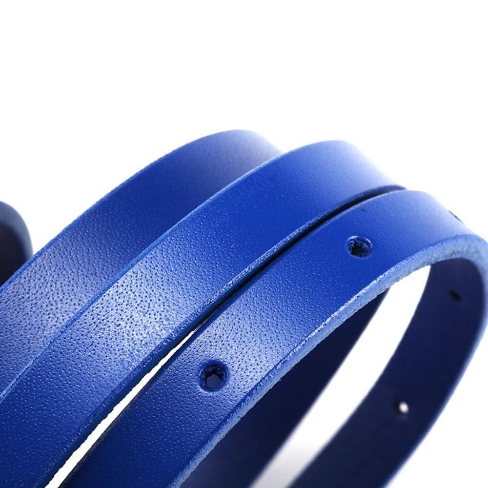 Metal Buckle Genuine Leather Belt Solid Color Women Waistband Adjustable Thin Waist Belt Students