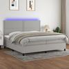 VidaXL Slatted Bed Base with Mattress and LEDs, Upholstered Bed with Headboard, Double Bed, Adult Bedroom Bed, 3134821