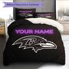 Custom Name,Baltimore Ravens Pattern Bedding Home Decoration Birthday Gift ( 1 duvet cover + 2 pillowcase, without core),fan merchandise.