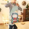 Cooking Bib Breathable Dustproof Washable Fashion Lucky Cats Printed Cooking Apron for BBQ