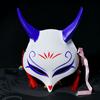 Hand-painted Japanese and Wind Halloween Fox Children's Mask Female Half-face Masquerade Anime Cat Face Fox Demon Mask