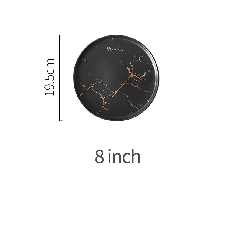 Nordic Style Marble Disc Tableware Ceramic Plate Steak Plate Salad Plate Kitchen Supplies