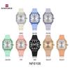 Naviforce Оригинальные женские квадратные часы Кварцевые Светящиеся стрелки Простой легкий силиконовый ремешок Водонепроницаемые Женские Повседневные Модные часы NF6108