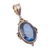 Natural Labradorite 925 Solid Sterling Silver Jewelry TwoTone Pendant 1.50" N6h44