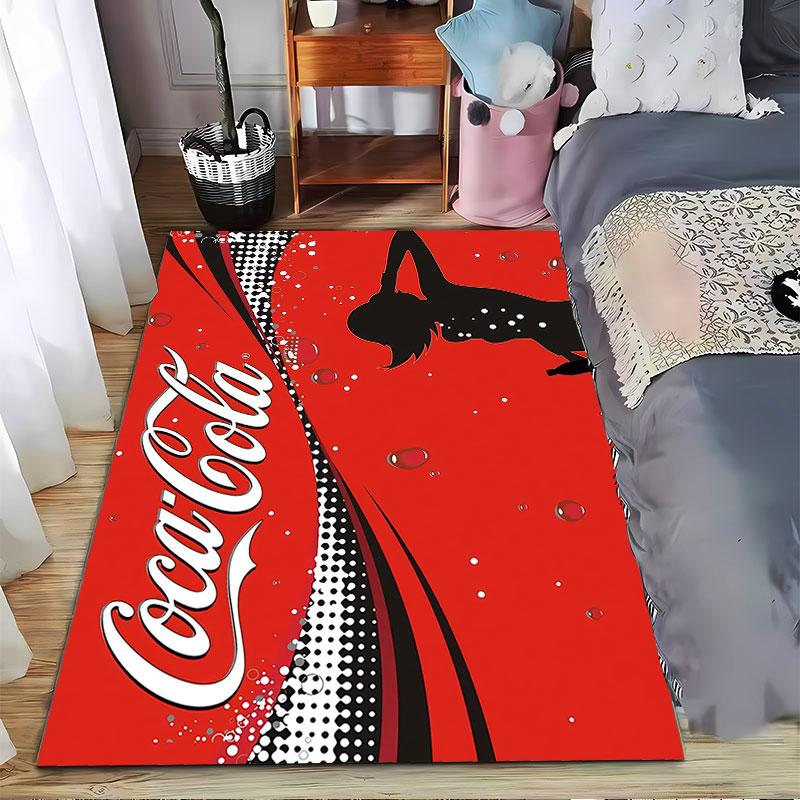 Coca-Cola Red Silhouette Carpet suitable as a non-slip mat for the living room or bedroom sofa