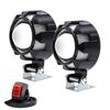 Biqing Motorcycle Auxiliary LED Lights, White Halo, Set of 2, Compact, Waterproof, 12V-85V, with 3-Wire Switch