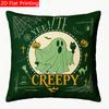 2D Flat - 1pc 2D Flat Throw Pillow Cover with Creepy Ghost Pumpkin Black Cat Halloween Graphic Print