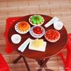 Retro Mini Kitchen Toy Dining Table Square Table Round Table Stool Eating Play Doll House Small Ornament Children'S Play House