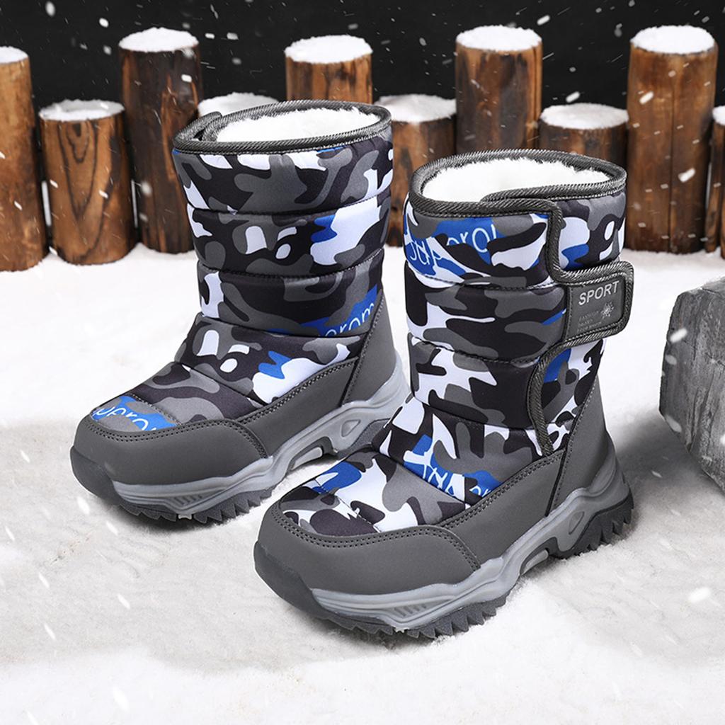 Fashion Snow Comouflage Colors Child Boy Girls Casual Winter Waterproof Boots