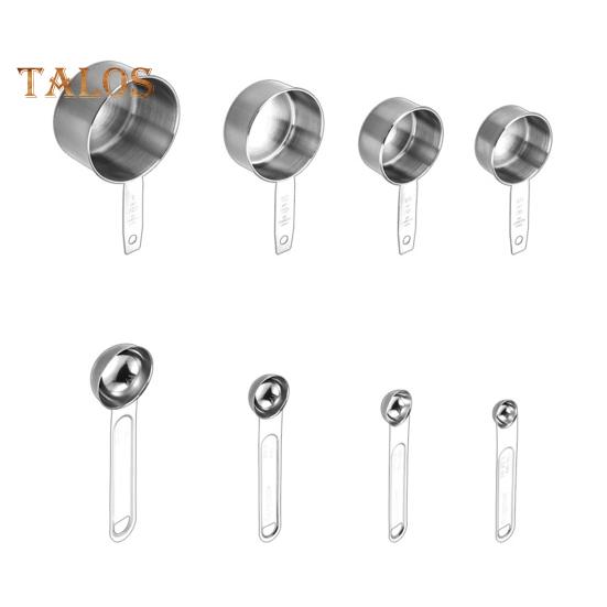 Набор мерных ложек из нержавеющей стали, двойные весы, эргономичная ручка, мерный стакан для точных измерений при выпечке, домашняя кухня, пекарня
