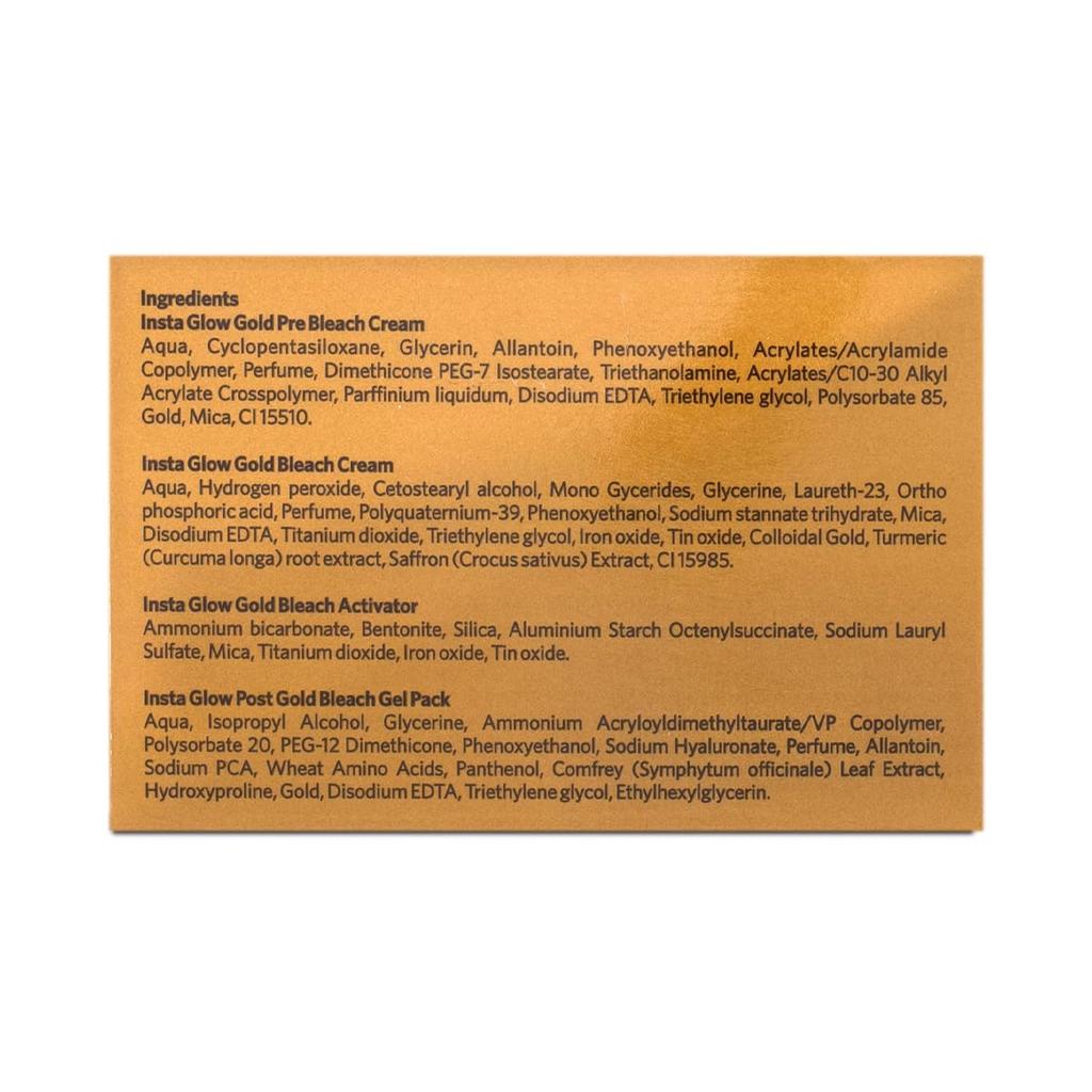 VLCC Insta Glow Gold Bleach 402 г Упаковка 1 шт. Для ровного тона кожи и сияющего цвета лица. Осветление волос на лице.