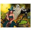 Diamond Painting Witch Cat Cross Stitch Embroidery Cartoon Woman Rhinestones Mosaic Halloween Decor