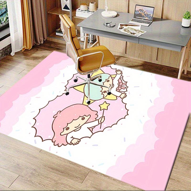 Office Rug Little Twin Stars, Anime Characters Anti-Slip Rug, Machine Washable for Living Room, Bedroom, Office, Multiple Sizes, Bedroom Mat, Decorati