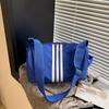 2025 New Japanese Casual Simple Striped Fitness Sports Bag Large Capacity Travel Shoulder Messenger Tote Bag