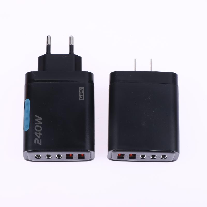 5-в-1 240 Вт GaN USB-C Зарядное устройство с несколькими портами Высокоскоростной USB-адаптер для зарядки Быстрая зарядка Зарядное устройство для телефона Адаптер питания EU/US вилка