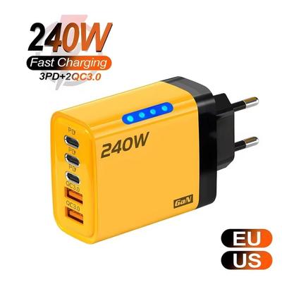 Зарядное устройство USB C PD на 5 портов Quick Charge 3.0 Type C USB Зарядные устройства для телефона Адаптер для быстрой зарядки для iPhone 16 15 Samsung Huawei
