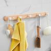 3 Color Solid Wood Row Hooks For Clothes Towel Holder Bathroom Accessories Coat Rack Wall Hook Zinc Alloy Hanger Clothes Bedroom
