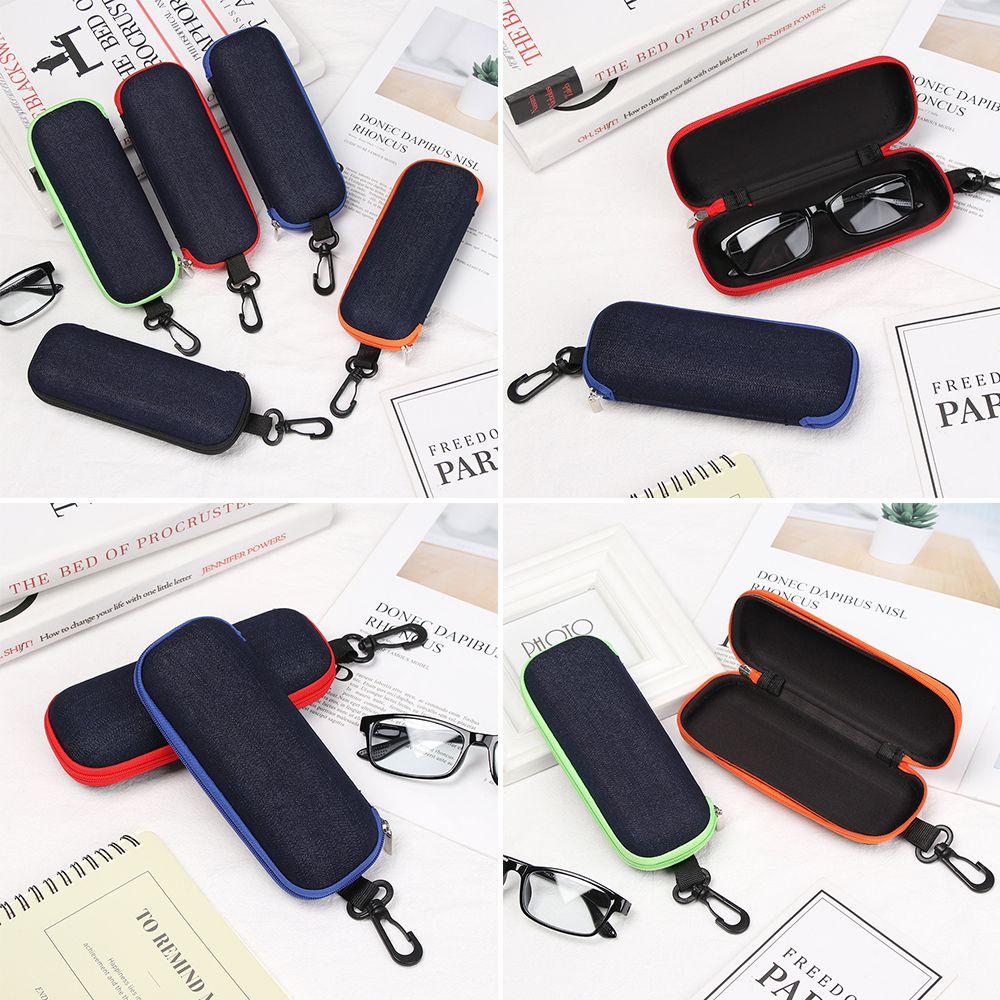 Sunglasses Box Denim Fabric Zipper Eyeglasses Case Eyewear Protector Spectacle Case Glasses Box
